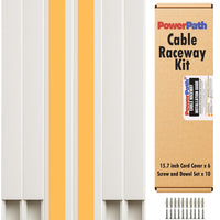 Cable Management Kit | 6 Pack x 15.7” (40cm) PVC Cable Raceway with Screws and Anchors | Paintable Wall Cord Cover for TV, Computer, and Home Office | Home Office Essentials