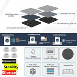 PowerPath Anti-Vibration Pads for Washing Machine – 4 Pack Rubber Shock Absorbing Feet, Noise Reduction and Floor Protection, Universal Non-Slip Washer Dryer Pedestal Stabilizer