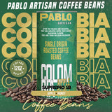 PABLO ARTISAN Colombia Supremo 18 Single Origin Roasted Coffee Beans | 100% Arabica, Apple & Honey Tasting Notes, Medium Body & Lively Acidity | 12 oz (340g)