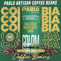 PABLO ARTISAN Colombia Supremo 18 Single Origin Roasted Coffee Beans | 100% Arabica, Apple & Honey Tasting Notes, Medium Body & Lively Acidity | 12 oz (340g)