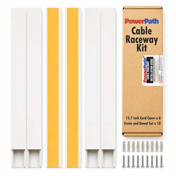Cord Hider Wall 94in Starter Kit 6-Pack