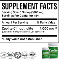 Clinora Zeolite Detox Powder | Ultra FINE Less-Than 1 µm | Clinoptilolite 95% | High Purity | for Full Body Cleanse | Gut Health | Energy | Immune & pH Support | Natural Mineral | 1 lb (454g)