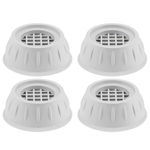 PowerPath Anti-Vibration Pads for Washing Machine – 4 Pack Rubber Shock Absorbing Feet, Noise Reduction and Floor Protection, Universal Non-Slip Washer Dryer Pedestal Stabilizer