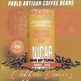 Pablo Artisan Nicaragua Single Origin Coffee | Medium Roast | 12oz Whole Bean | Cocoa,Caramel,Butter,Smooth Notes