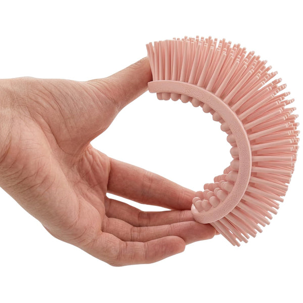 Silicone Body Scrubber & Back Washer | Double-Sided Bath Brush for Showering, Gentle Exfoliating Skin Scrubber & Soft Massage Brush for Body, Babies and Sensitive Skin, Grey