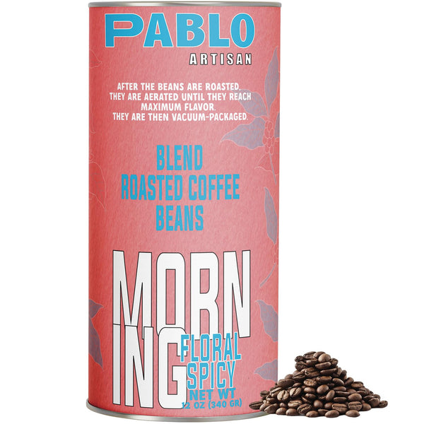 Pablo Artisan Morning Blend Coffee | Medium Roast | 12oz Whole Bean | Balanced & Smooth Breakfast Blend for a Perfect Start