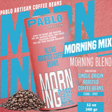 Pablo Artisan Morning Blend Coffee | Medium Roast | 12oz Whole Bean | Balanced & Smooth Breakfast Blend for a Perfect Start