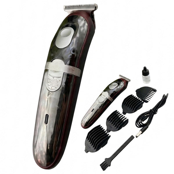 Professional Hair Clippers for Men, T-Blade Trimmer for Beard Shaving & Hair Cutting, Cordless Rechargeable Electric Pro Li Outliner Grooming Kit with Guide Combs, Gold